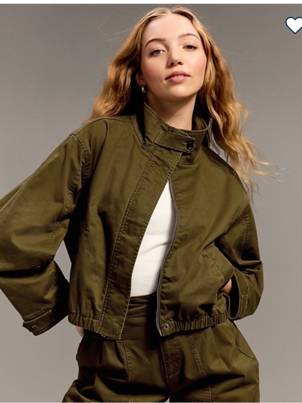 Christopher John Rogers Olive Utility Cropped Jacket